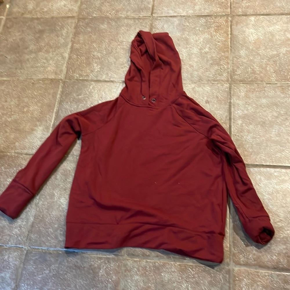 red workout hoodie